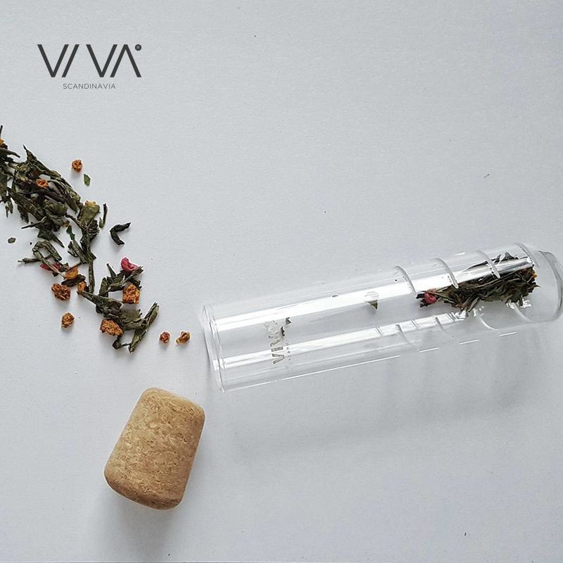 丹麦VIVA分享系列耐高温玻璃试管滤茶器茶滤器耐热透明茶漏泡茶器