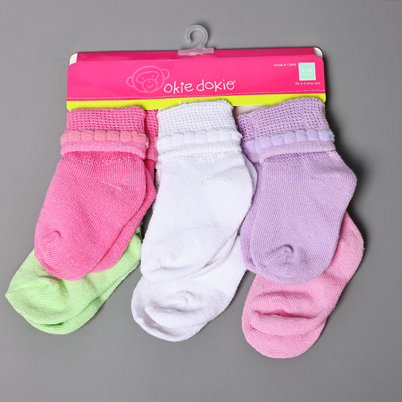 (6双装)新生儿婴儿薄款透气四季款净色袜子男女童新生宝宝婴儿袜