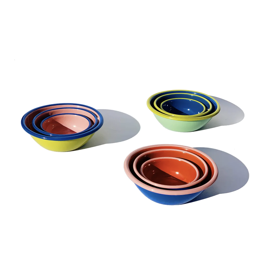 物舍×bornn撞色系列纯色拼色搪瓷餐具手工餐盘马克杯燕麦碗方盘