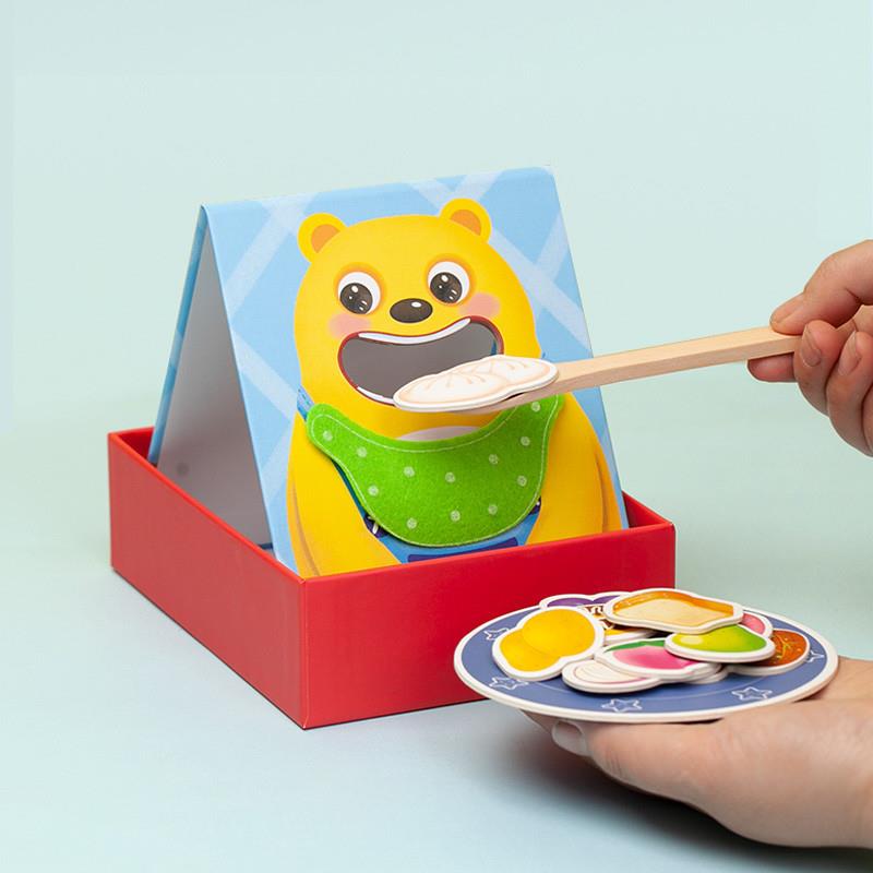 亲子过家家仿真小熊喂食游戏儿童早教宝宝精细动作 勺子训练玩具