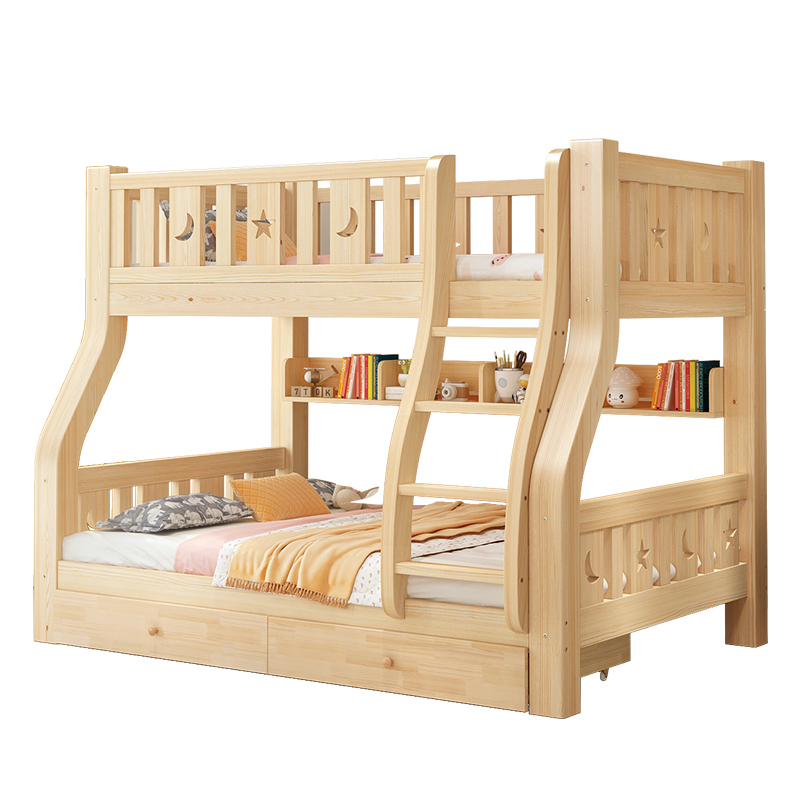 实木上下床双层床两层q高低床x双人床上下铺木床组合床儿童床子母