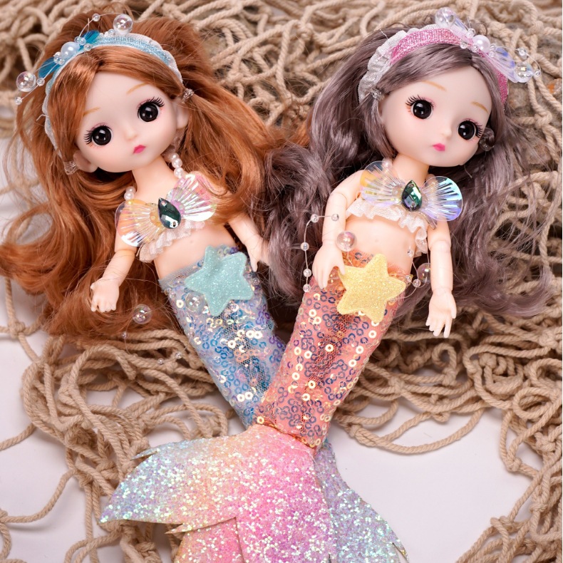 美人鱼娃娃女孩玩具换装女孩子洋娃娃人鱼公主套装儿童小女童玩偶