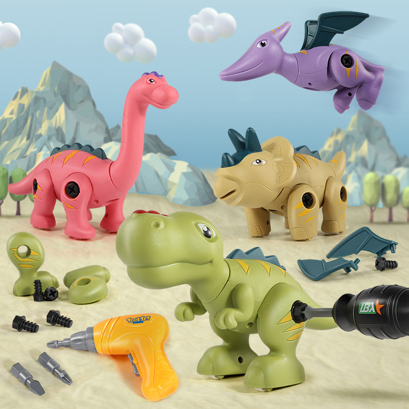 儿童恐龙玩具拆装霸王龙仿真拼装动物可拆卸组装套装螺丝电动男孩