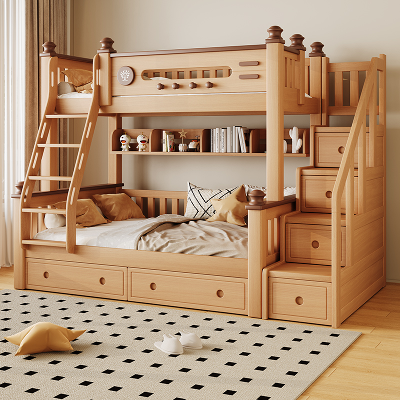 金多喜上下铺双层床实木上下床高低床榉木加厚母子床儿童床子母床