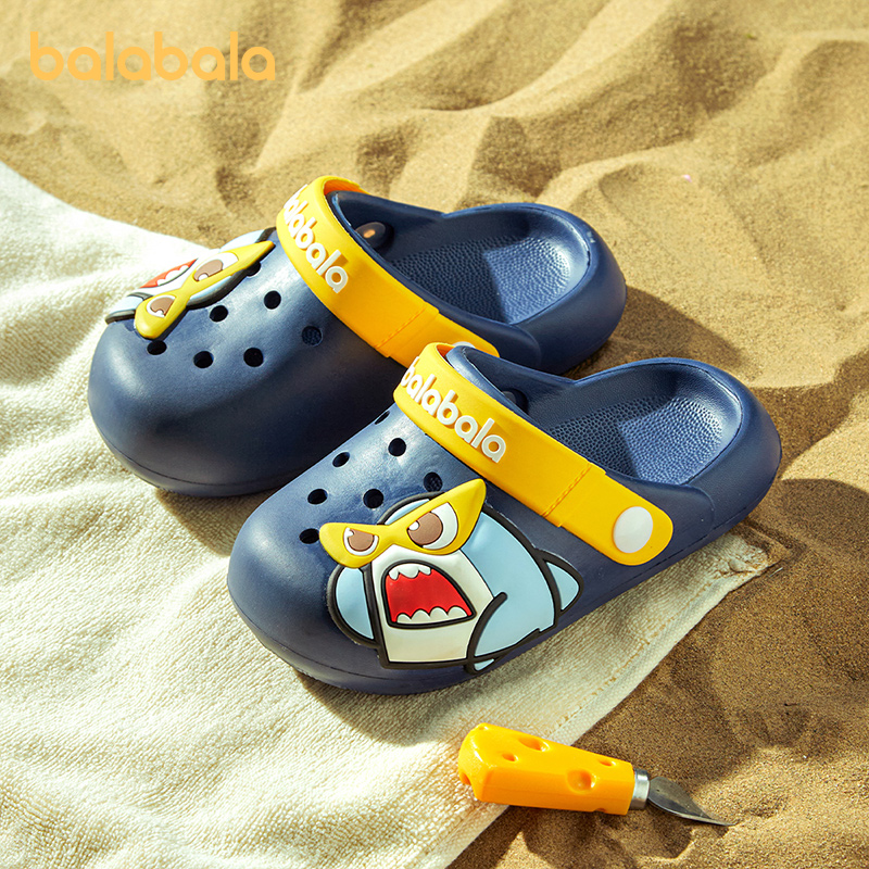 巴拉巴拉男童拖鞋夏季凉拖宝宝外穿防滑软底沙滩小男孩儿童洞洞鞋