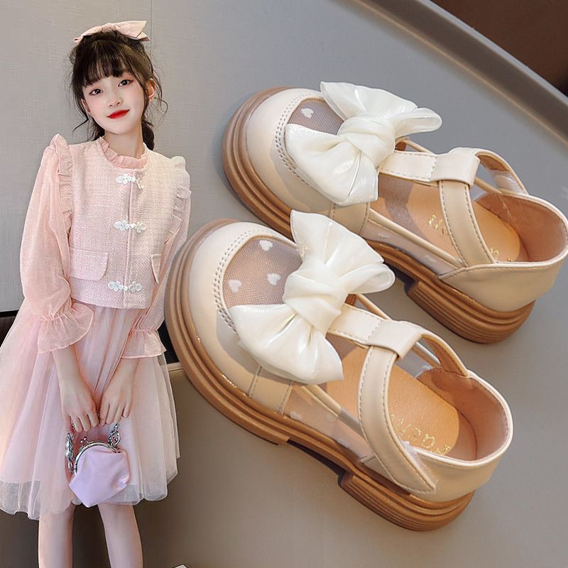 巴拉巴柆韩系女童凉鞋公主鞋2024夏季新款儿童皮鞋鞋子软底单鞋网