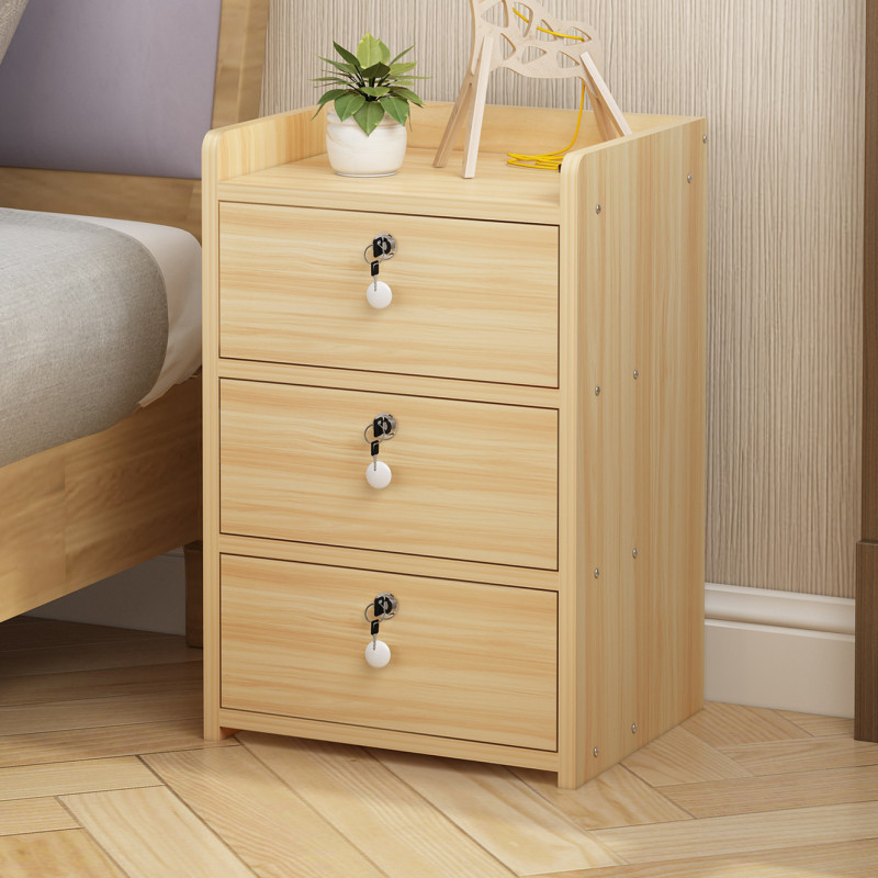 床头柜简约现代家用简易收纳储物柜小型卧室带锁床边小柜子置物架