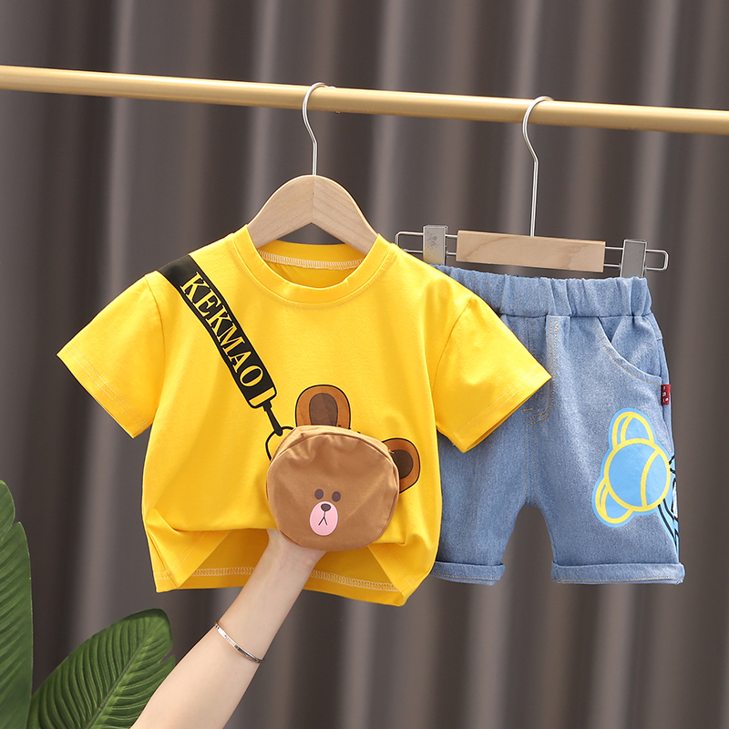 宝宝夏装套装2024新款儿童男童短袖帅气两件套夏季婴儿衣服洋气潮