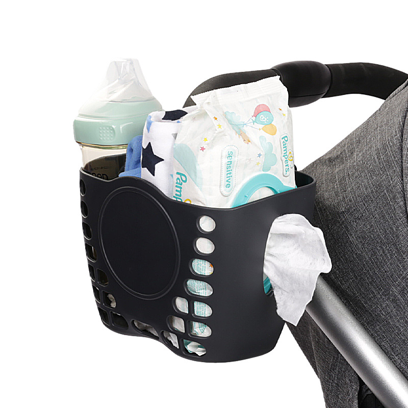 婴儿推车置物篮子宝宝外出湿巾纸尿裤奶瓶收纳盒通用推车配件载具