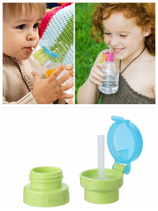 出口防呛水儿童吸管通用矿泉水瓶盖带吸管转换头宝宝喝水神器