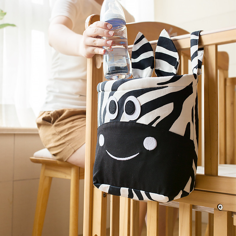 婴儿床收纳挂袋宝宝床边尿布袋新生儿奶瓶置物袋立体挂包实用方便