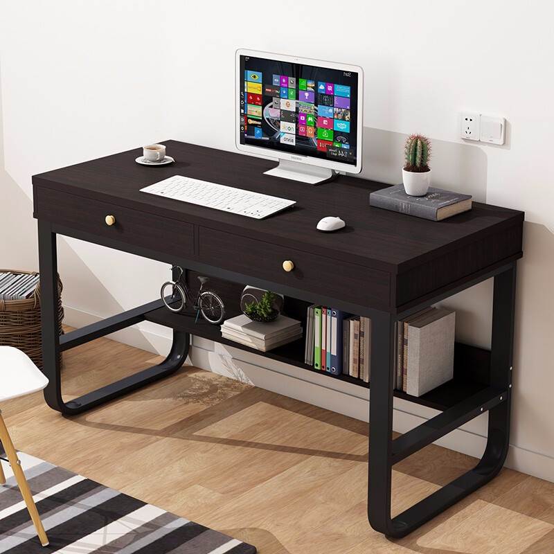 众淘 电脑桌 台式家用办公桌子书桌书柜写字台 120x50枫樱木