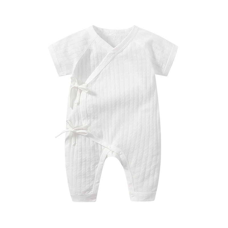 新品婴儿连体衣夏季装薄款新生衣服短袖哈衣爬服初生宝宝半袖无痕