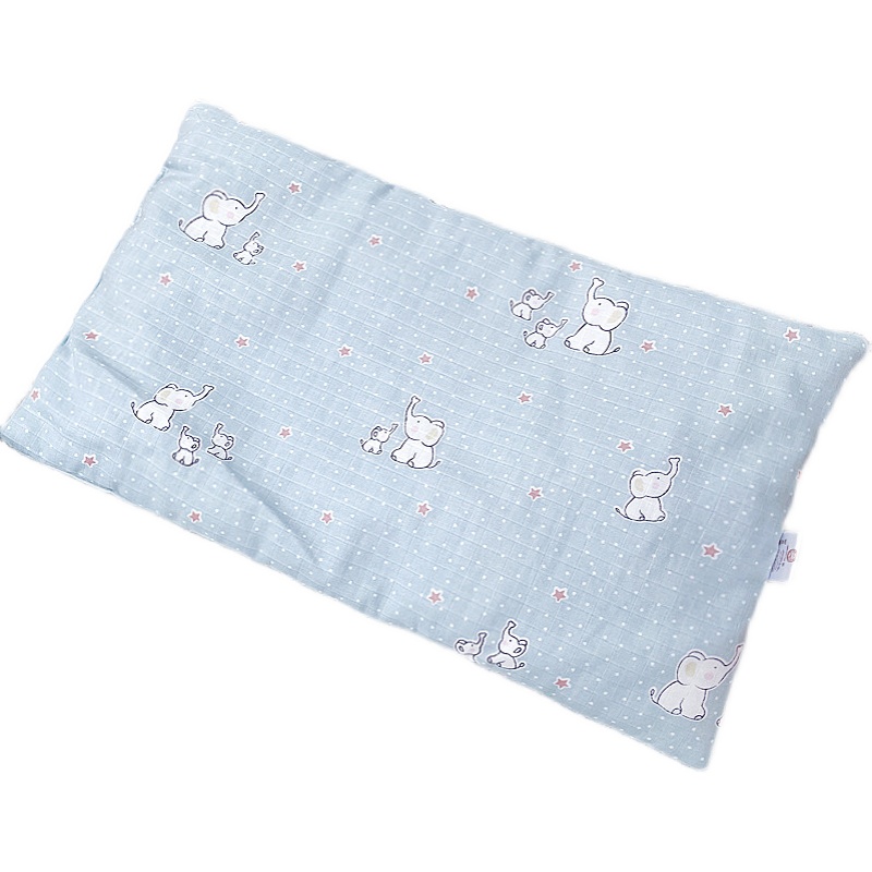元霜宝贝婴儿平枕0-1岁 纱布纯棉宝宝枕头透气吸汗新生儿护颈枕