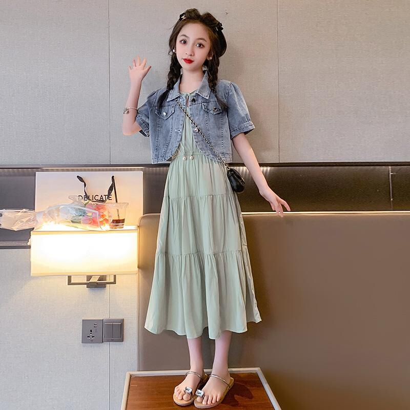 巴拉巴柆韩系女童连衣裙夏季2024新款儿童裙子洋气夏装女大童时髦