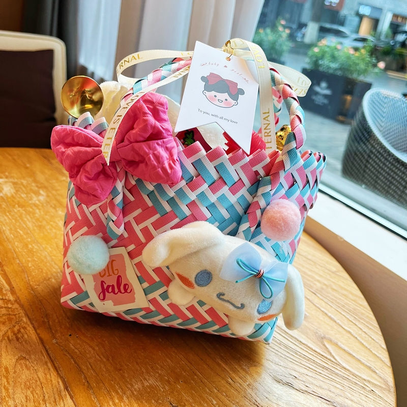 儿童宝宝满月宴周岁10岁生日伴手礼幼儿园手提篮礼盒手提袋空袋子