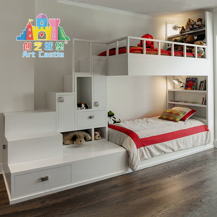 创意多功能家具欧式定制实木儿童床上下床子母床双层床梯柜高低床