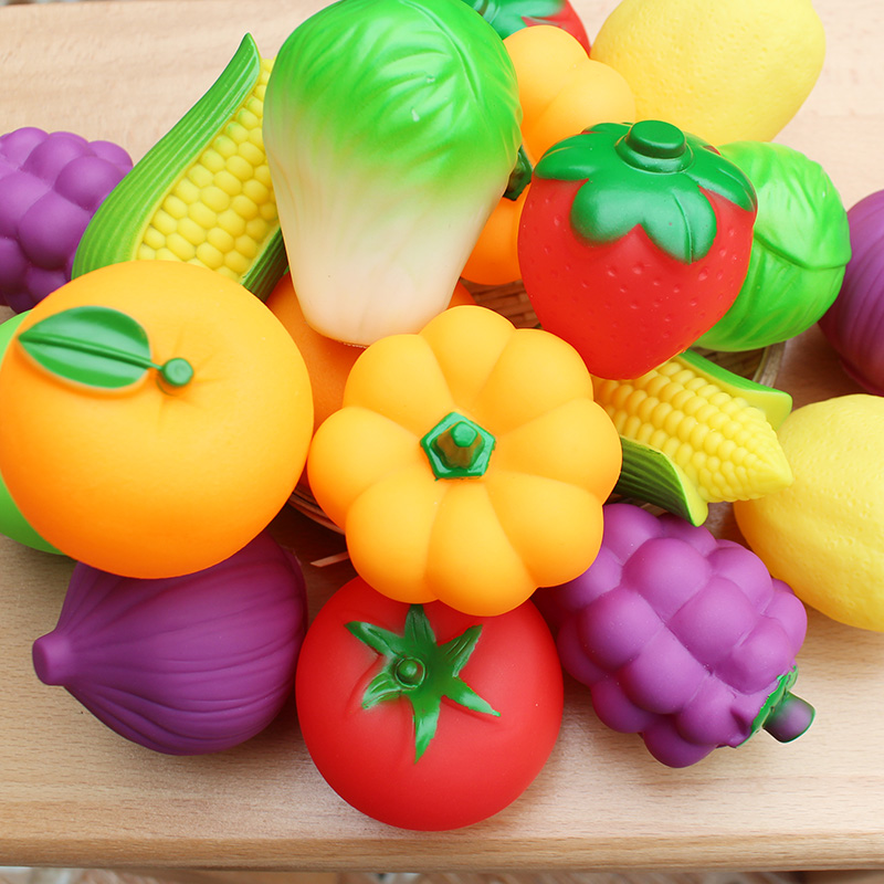 幼儿园蔬菜水果模型儿童颜色认知早教玩具配对玩具软胶水果蔬菜