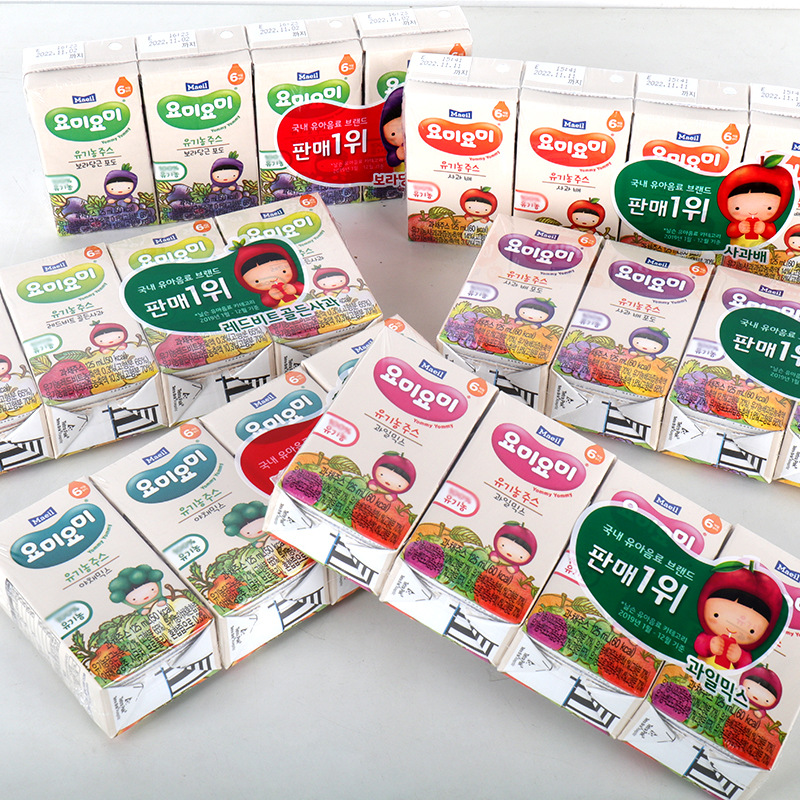 韩国进口maeil每日友咪友咪果汁蔬菜汁宝宝儿童婴幼儿果蔬汁4盒