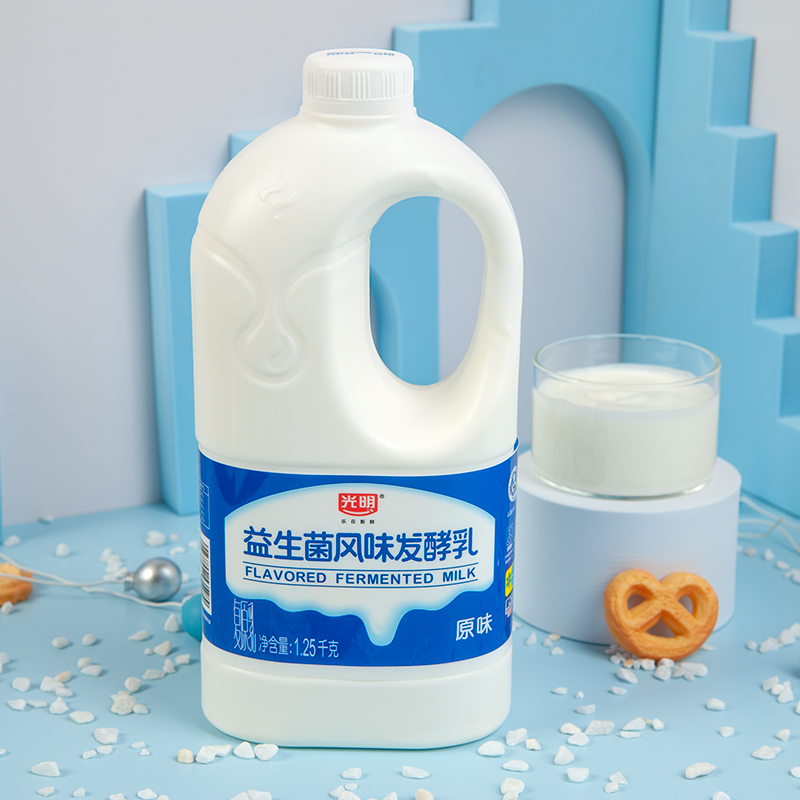 光明益生菌大桶1.25kg*2桶装酸奶原味益生菌风味发酵乳实惠装畅饮