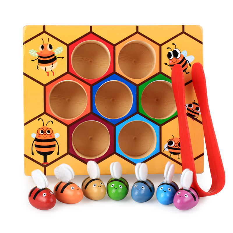 幼儿夹蜜蜂专注力训练益智手眼协调游戏小男孩1-2-3岁女宝宝玩具
