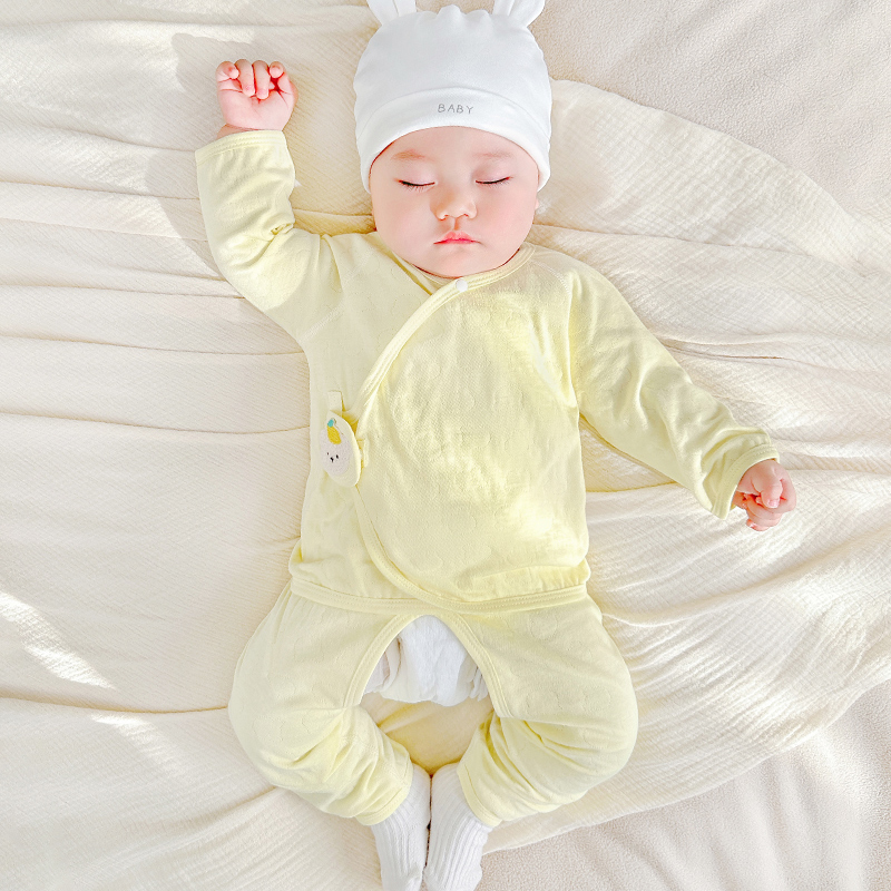 新生婴儿衣服春秋初生0纯棉3月和尚薄款内衣分体满月宝宝秋衣套装