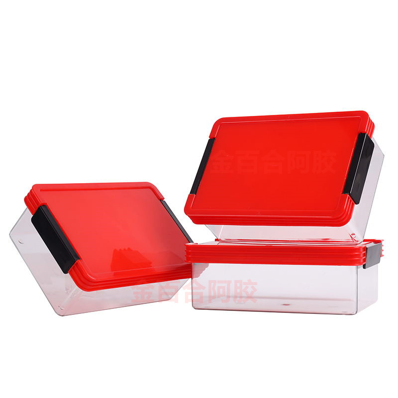 厂家直销阿胶糕PET透明盒包装盒ejiao阿胶固元糕纯手工包装盒红色