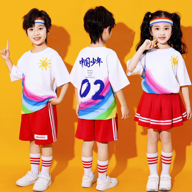 六一儿童啦啦队演出服小学生运动会班服幼儿园拉拉操舞蹈表演服装