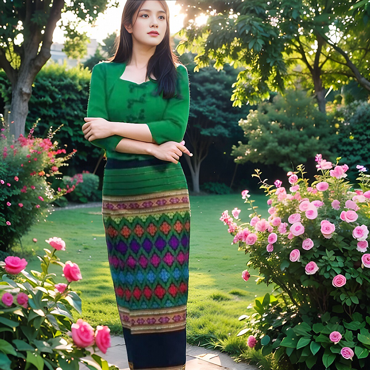 云南傣族服装女新款傣族裙上衣套装西双版纳少数民族服装缅甸傣装