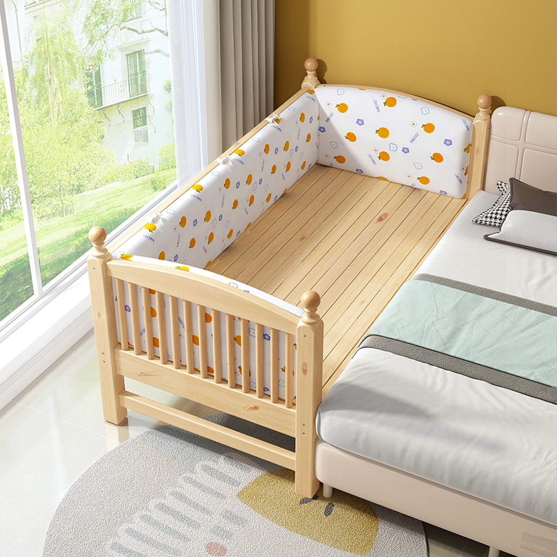 儿童床拼接床大栏加宽床s实木新生婴儿小床带定人宝宝床护制床边