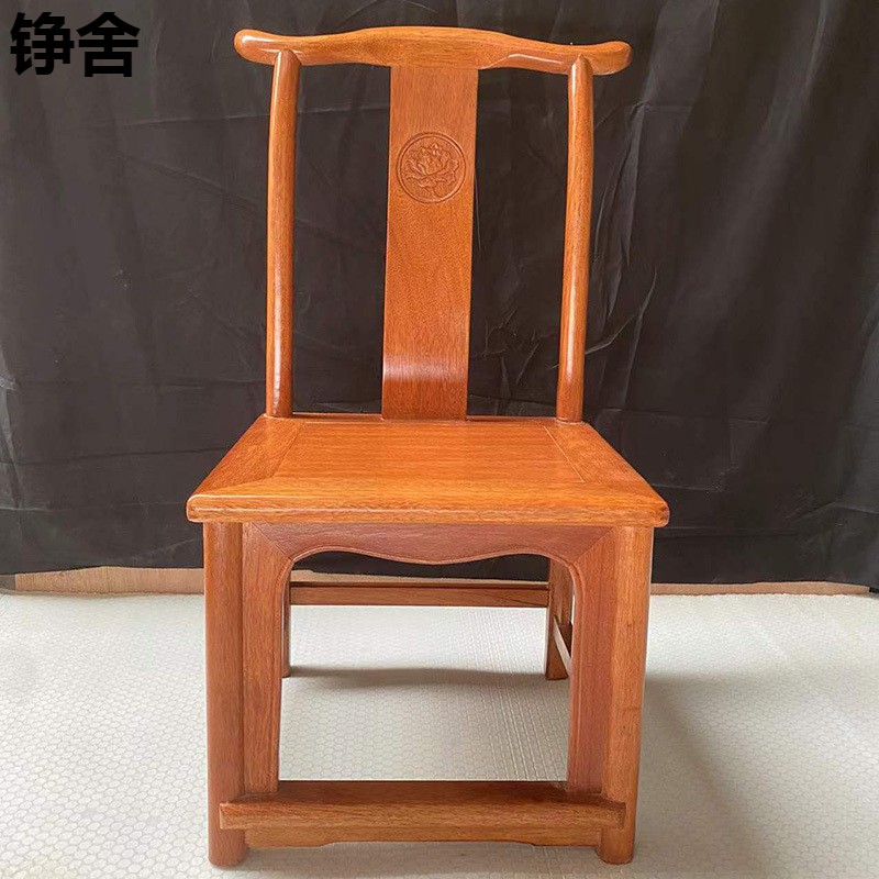 红木家具菠萝格实木小官帽椅子茶桌双用靠背椅金花梨木家用儿童椅