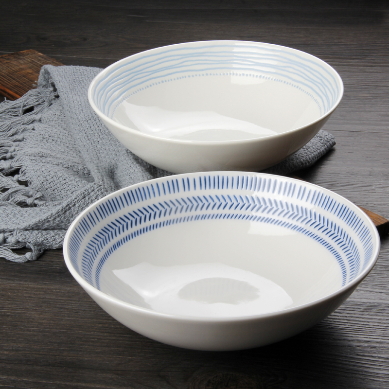 北欧风简约实用餐具 陶瓷碗沙拉碗家用面碗汤碗菜碗甜品碗7.5寸碗