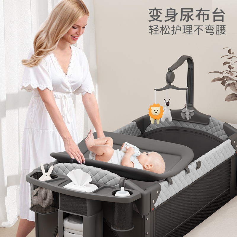 ULOP优乐博婴儿床可折叠拼接大床移动宝宝床便携式新生婴儿尿布台