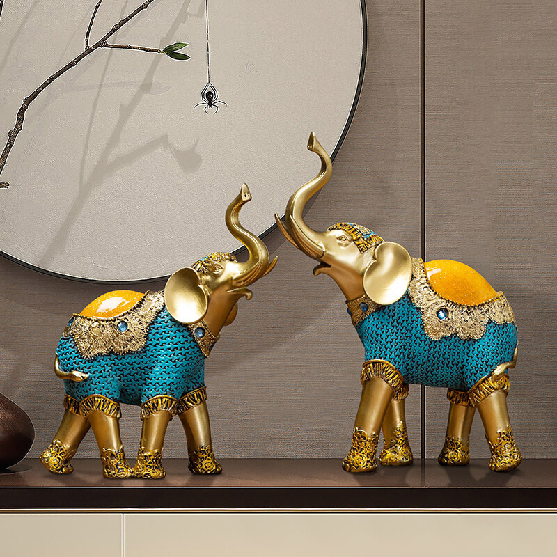 东南亚泰式树脂大象家居装饰工艺品摆件客厅办公室桌电视柜摆设