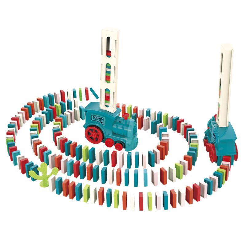 多米诺骨牌儿童小火车益智电动玩具自动投放放牌积木3-6岁宝宝