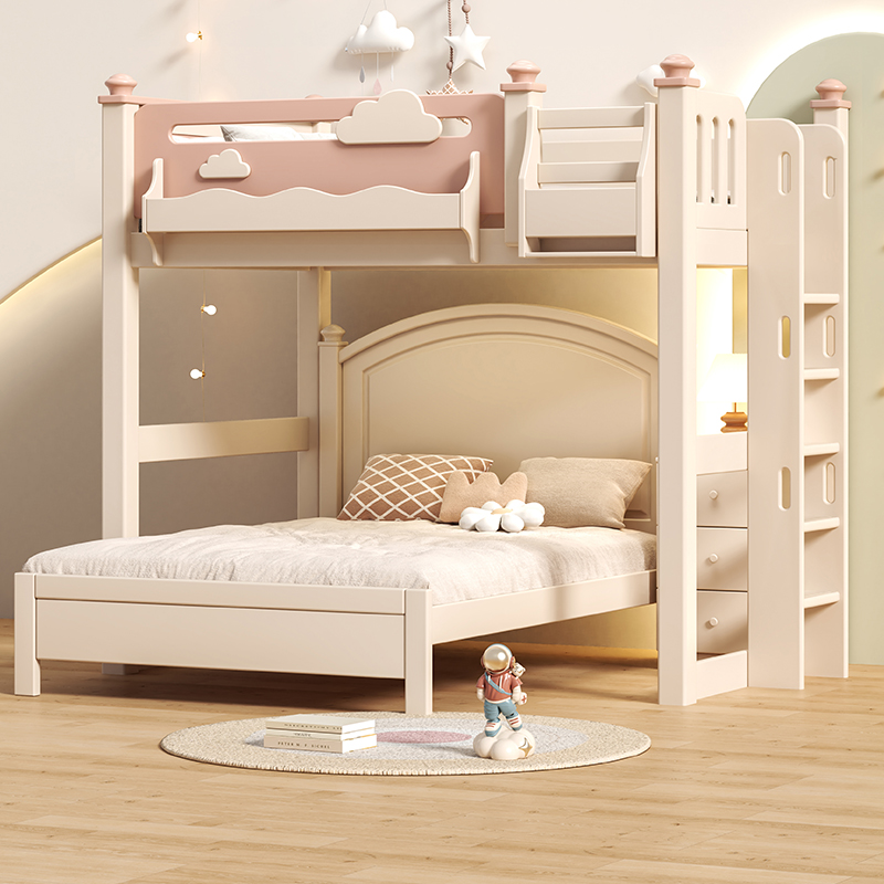 儿童床全实木上下铺双层床错位型上下床交错式上下床组合床高架床