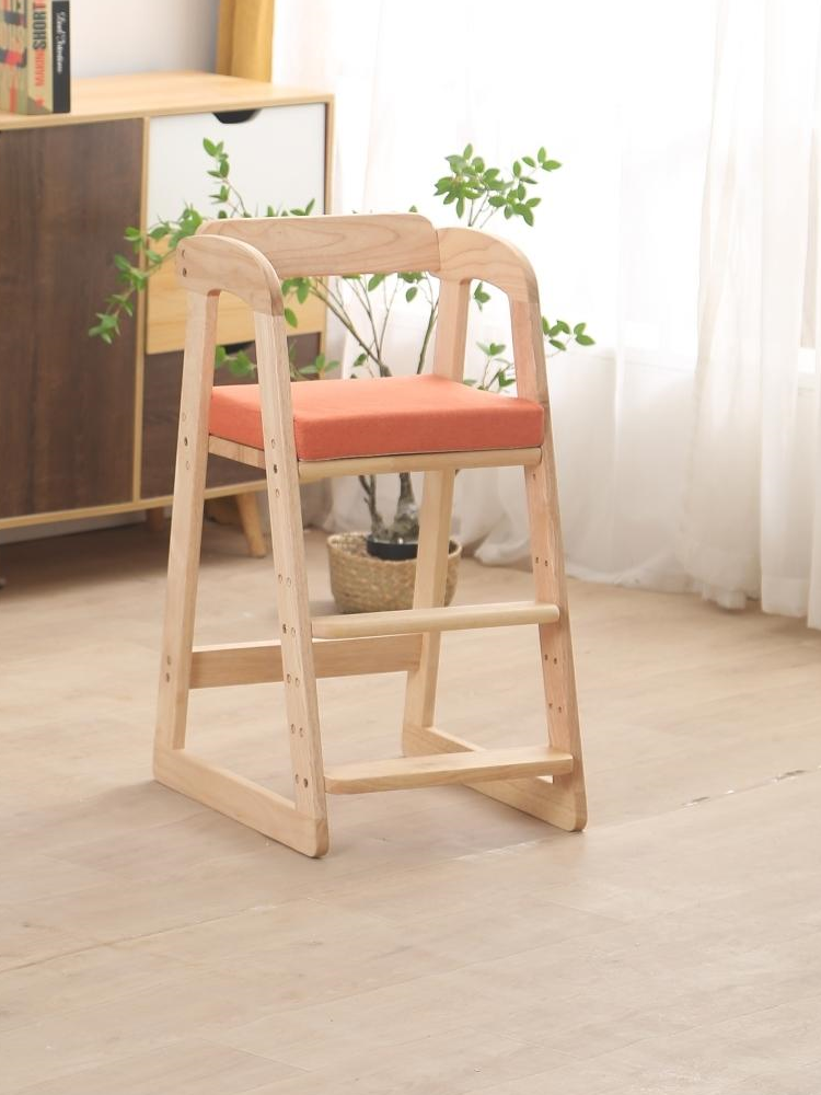 儿童餐椅木质升降椅婴儿家用加大宝宝成长椅简约高脚凳实木吃饭椅