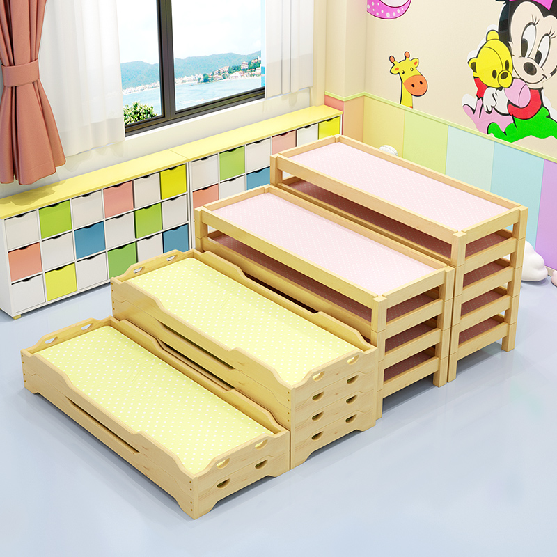 幼儿园午睡床实木托管班小学生午睡床小床儿童床幼儿园午休叠叠床