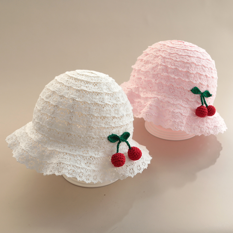 日本进口女宝遮阳帽子春秋薄款夏季女婴儿渔夫帽可爱超萌公主女童
