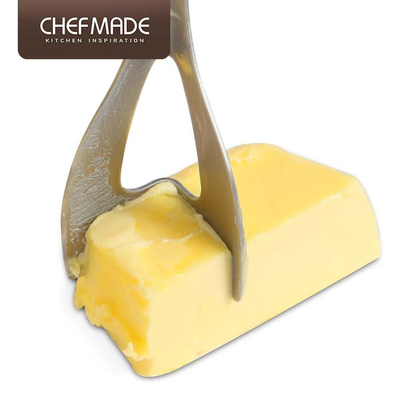 学厨食品级不锈钢一体式黄油切刀芝士奶酪四角切块刀刮刀烘焙工具