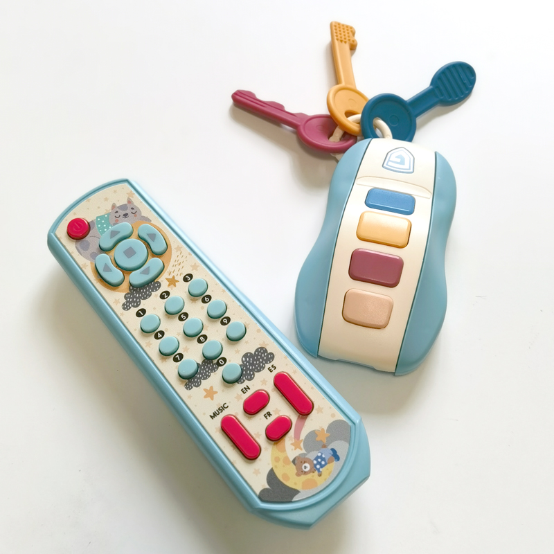 儿童仿真汽车钥匙玩具电视遥控器宝宝早教带音乐功能哄娃按键益智