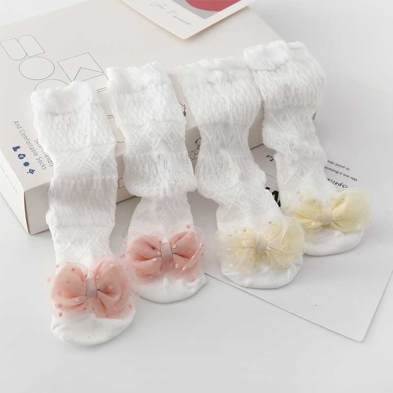 急速发货婴儿袜子夏季薄款可爱宝宝儿童纯棉长筒袜新生儿防蚊空调
