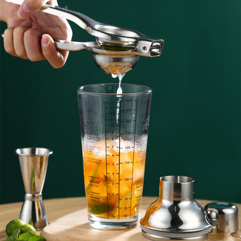 玻璃雪克杯调奶茶工具调酒器具玻璃杯家用手摇鸡尾酒壶调酒器套装
