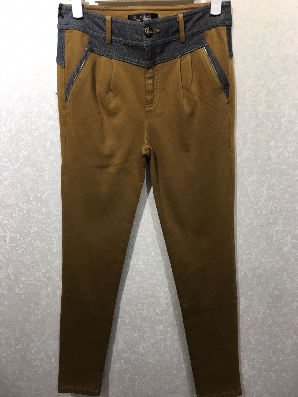 杉帅女裤秋冬款1219-黄，桔。牛仔小哈伦裤，棉弹舒适，美腿显瘦