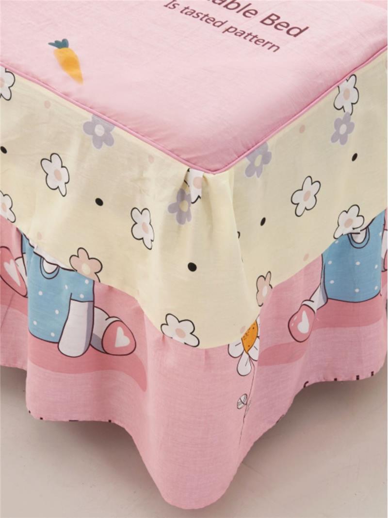 品卡儿童全棉床裙单件新床罩精品卡通纯棉1.2米1.1.8通m床花边5床