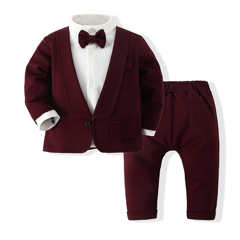 男宝周岁礼服满月一岁生日绅士小西装婴儿正装西服假衬衫外套包邮