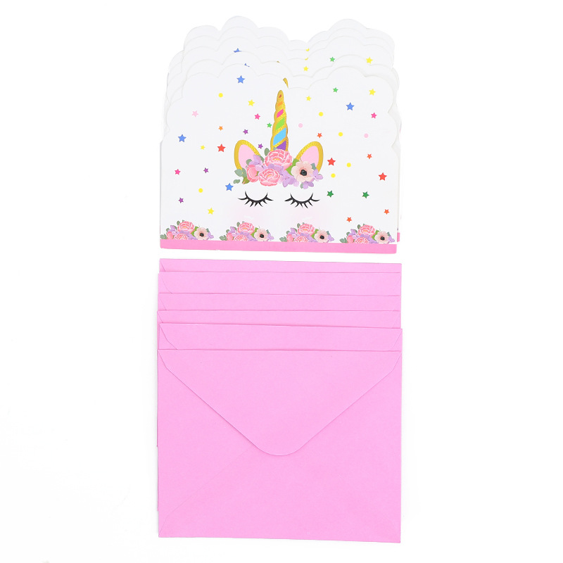 推荐餐具独角兽unicorn粉色纸杯纸盘纸巾叉勺桌布儿童生日派对装