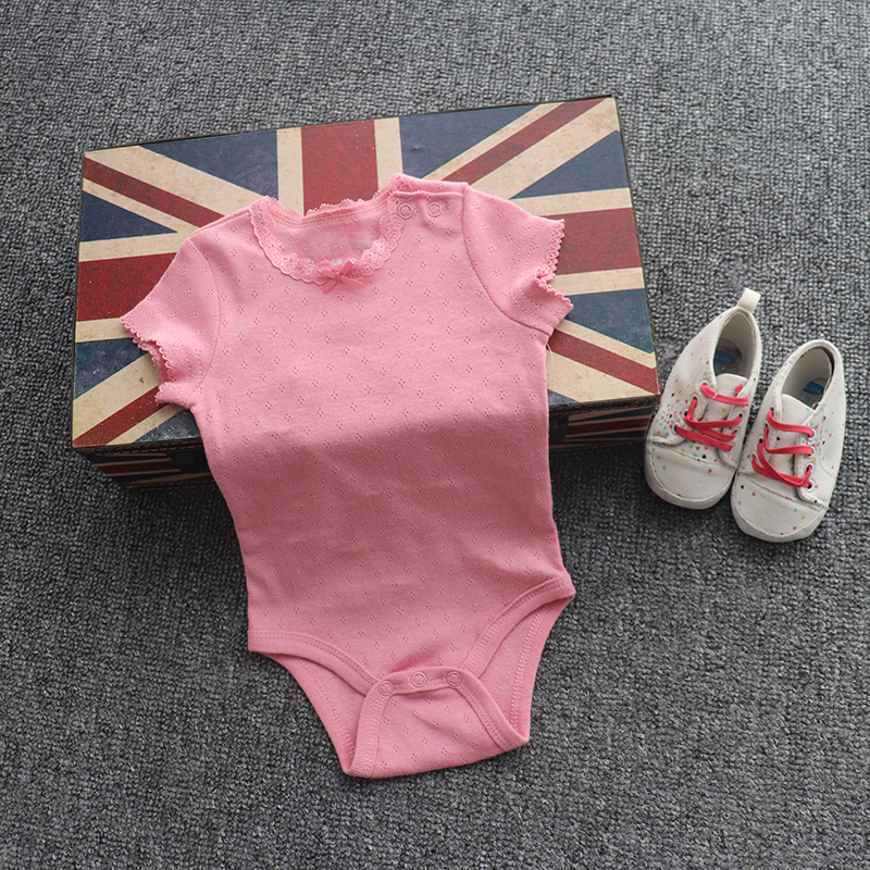 婴儿三角短袖哈衣夏季0-24个月宝宝可爱连体包屁衣服纯棉薄款爬服