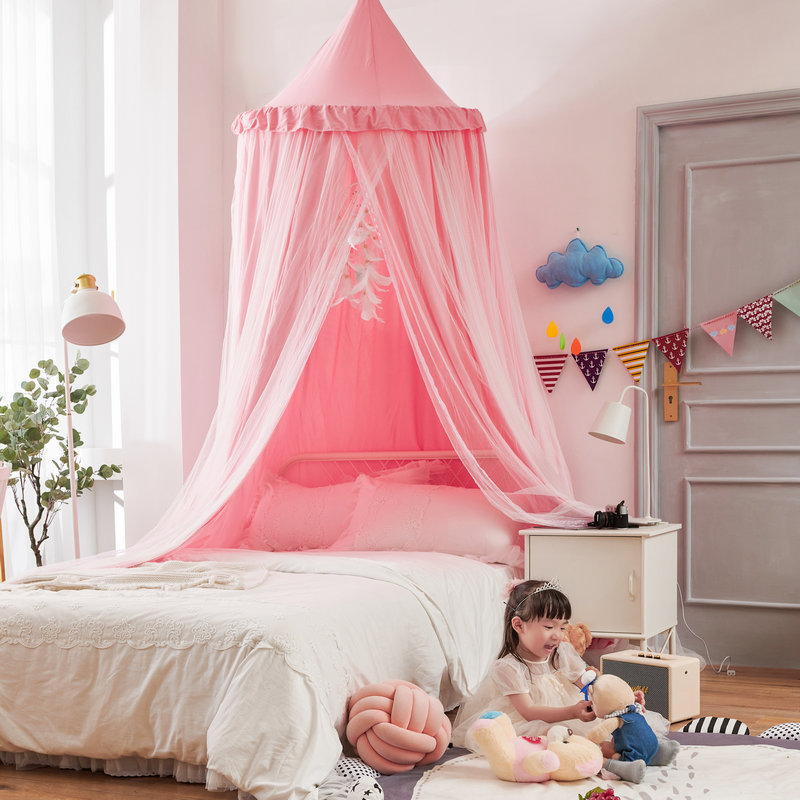 圆顶婴儿床幔遮光蚊帐一体式双层床帘遮光防蚊家用儿童帐篷装饰