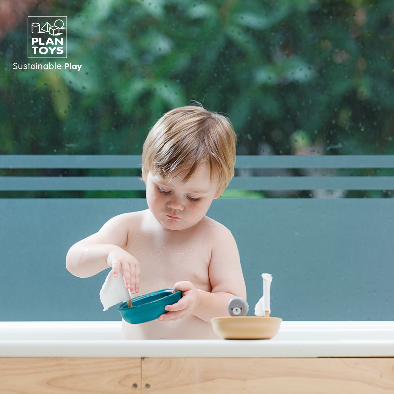 plantoys儿童洗澡玩具水中沙滩潜艇游泳池互动益智小船洗澡玩具